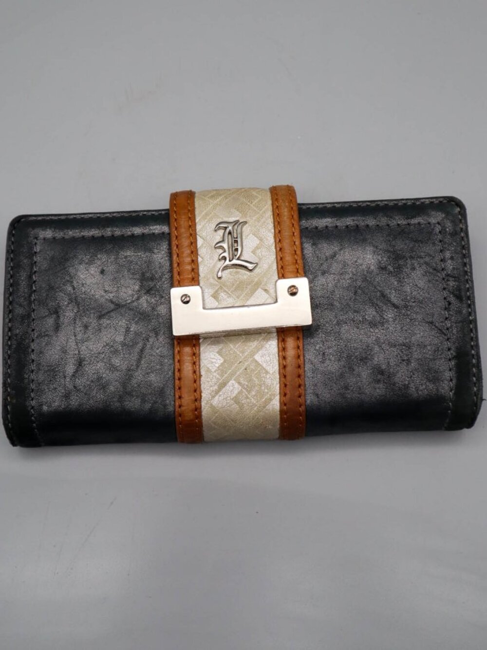 Vtg Y2K Gwen Stefani L.A.M.B. Leather Bi-Fold Clutch Wallet Credit Coin Purse